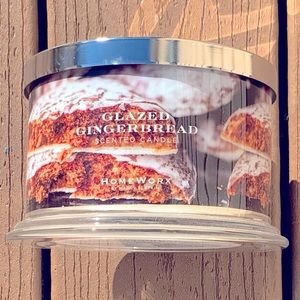 🆕HARRY SLATKIN HOMEWORX GLAZED GINGERBREAD 4 WICK 18oz CANDLE —NWT!